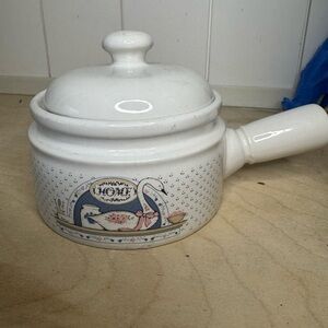 White Ceramic soup bowl with Lid